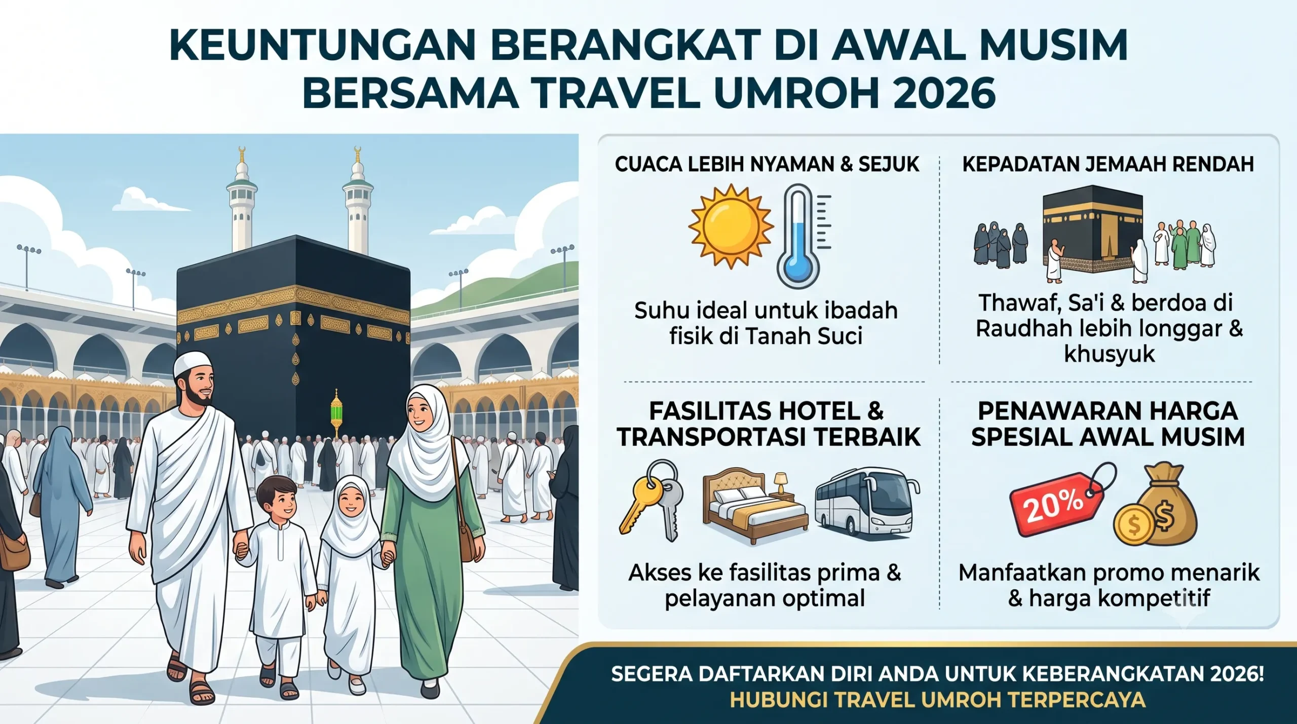 Keuntungan Berangkat di Awal Musim Bersama Travel Umroh 2026